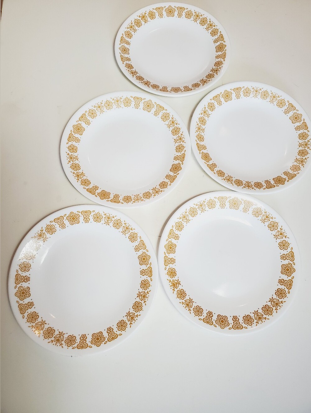 Vintage Corelle By Corning Butterfly Gold Dessert Plate Set (Set Of 5)
